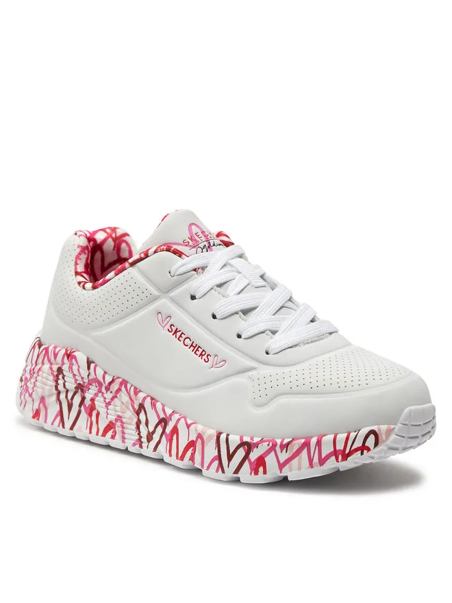 Skechers Кроссовки Uno Lite Lovely Luv 314976L/WRPK белые — фото 2