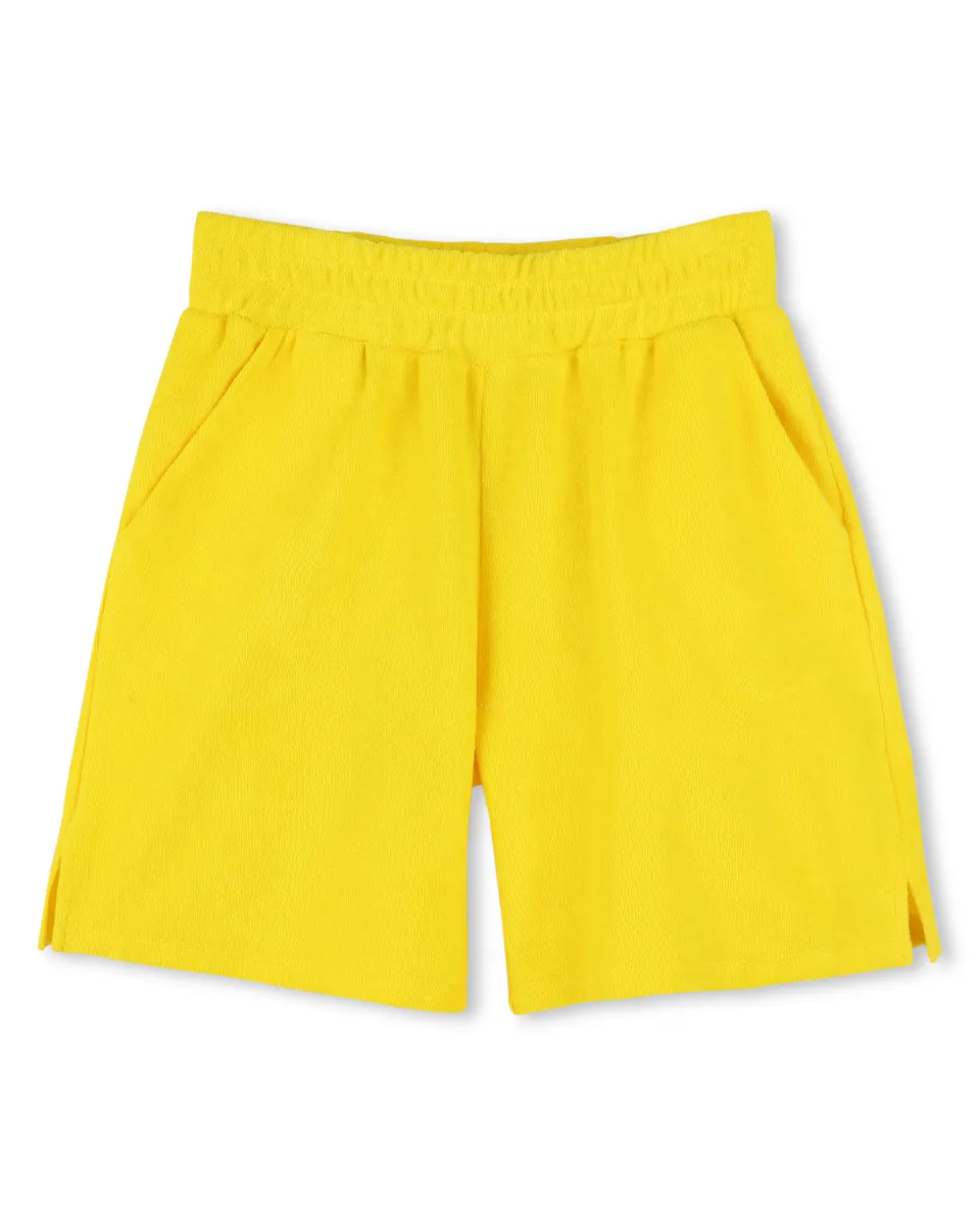 

Детские бермуды из рибаны с эластичной талией Kenzo Kids, желтый