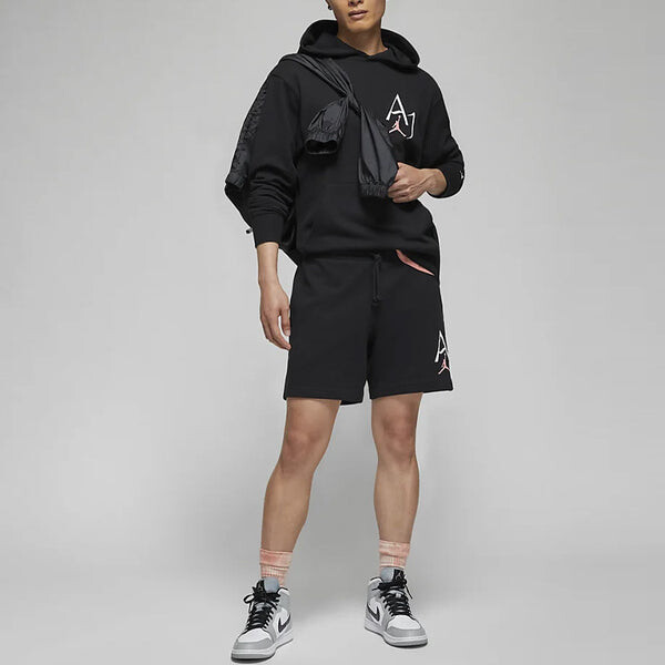 Толстовка Air Jordan Logo Hoodie 'Black White', черный — фото 3