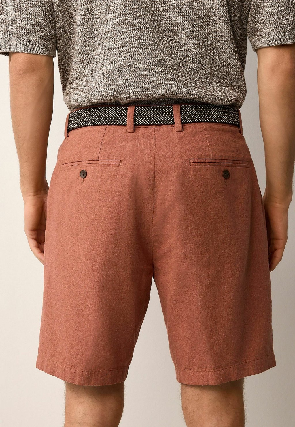 Шорты REGULAR FIT BELTED CHINO Next, оранжевый — фото 3