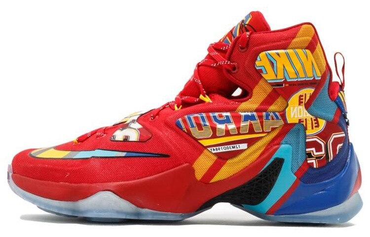

Баскетбольные кроссовки Lebron 13 мужские высокие красные/цветные Nike
