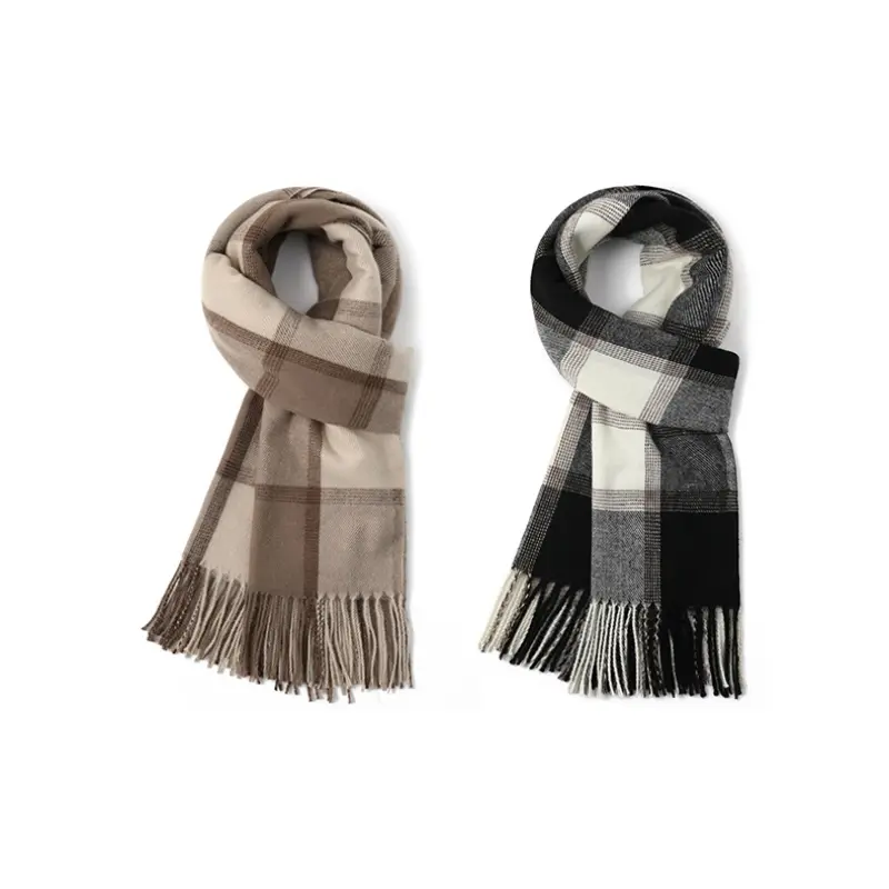 

FREE RABBITⅡ Вязаный шарф унисекс, 2 Pack (Black+Gray+Beige)