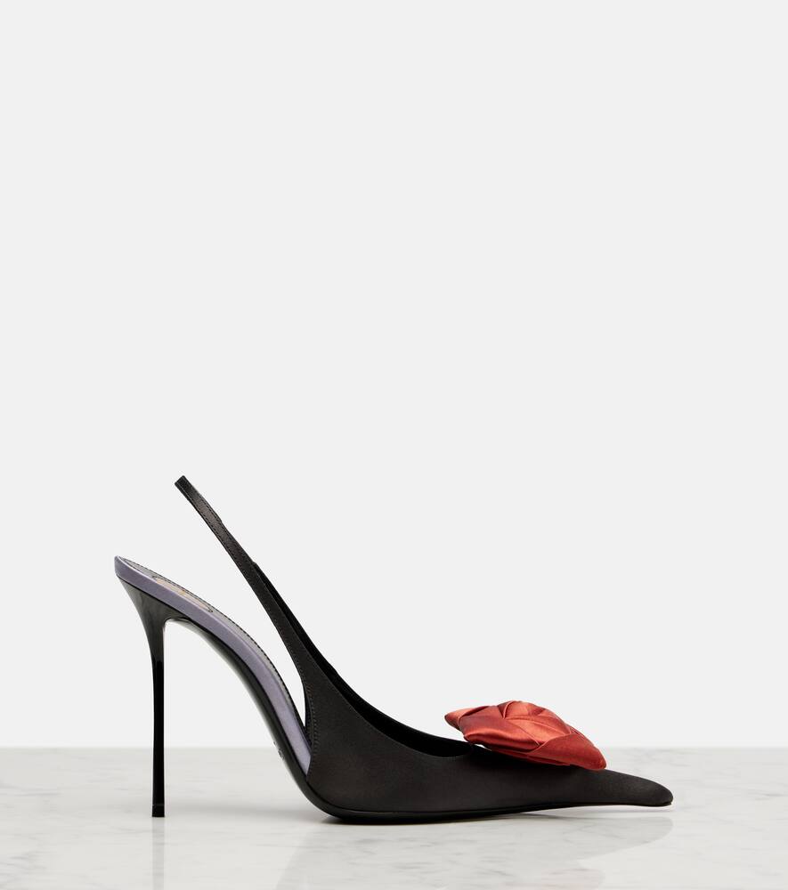 Туфли-лодочки Amalia 110 из крепового сатина Saint Laurent, Dark Lilas/Dark ruggine — фото 4