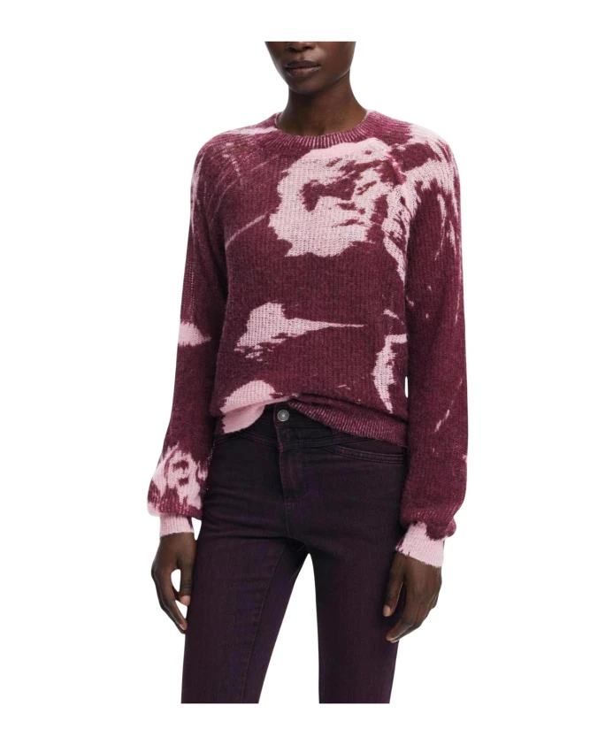 

Вязаный свитер с длинными рукавами бордового цвета Desigual, красный