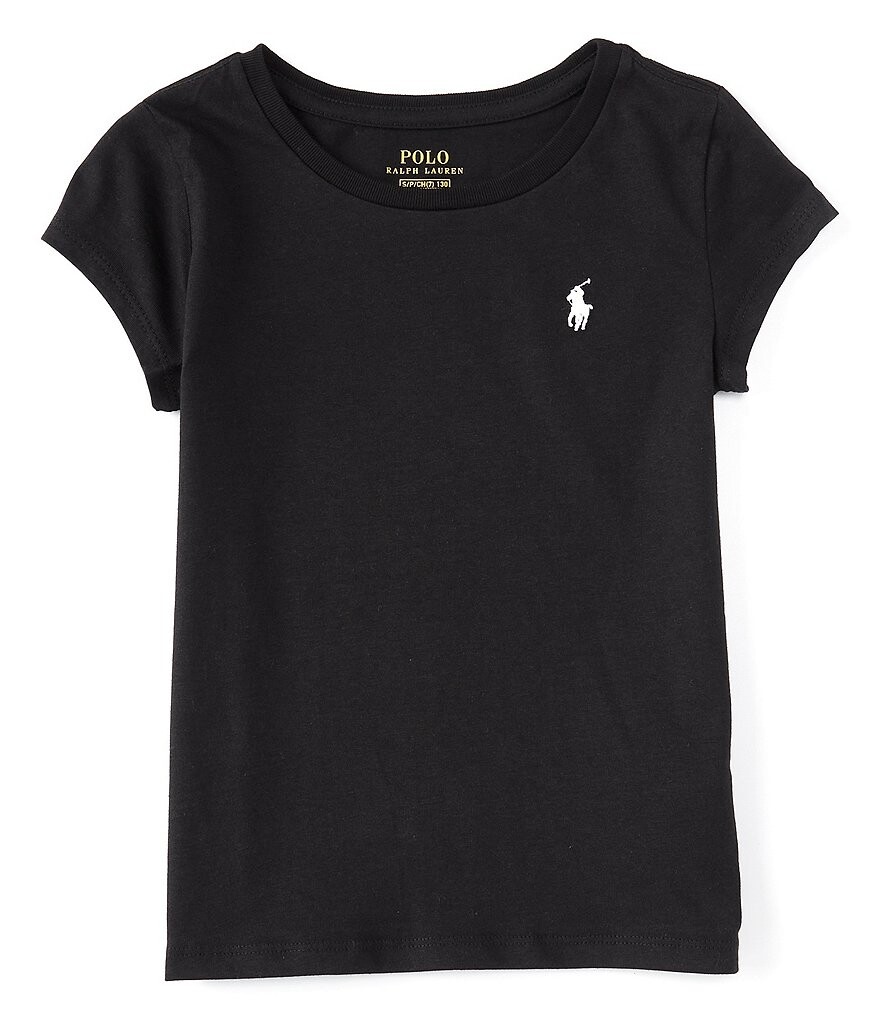 

Футболка с короткими рукавами Polo Ralph Lauren для больших девочек 7–16 лет Essentials, черный