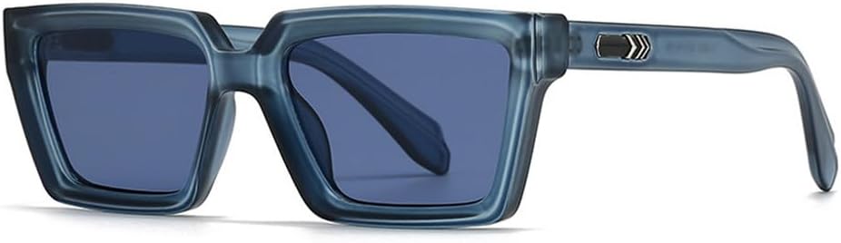 

Модные солнцезащитные очки 2027 года для женщин, винтажные градиентные очки с защитой от УФ-излучения UV400, модные солнцезащитные очки для мужчин с заклепками MTZJH, Blue Blue