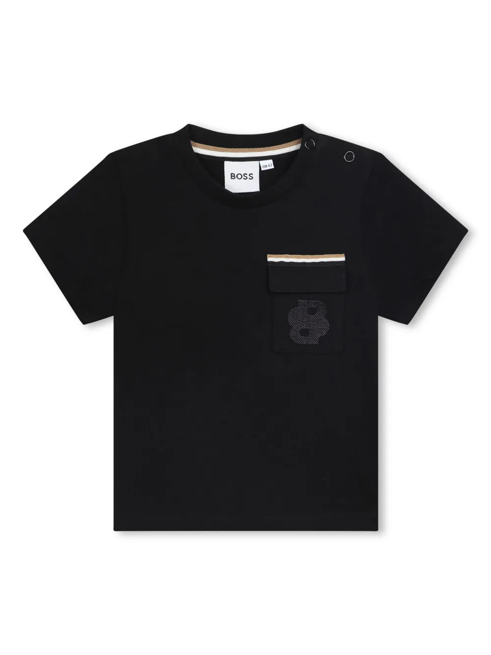 

Футболка с вышитым логотипом BOSS Kidswear, черный