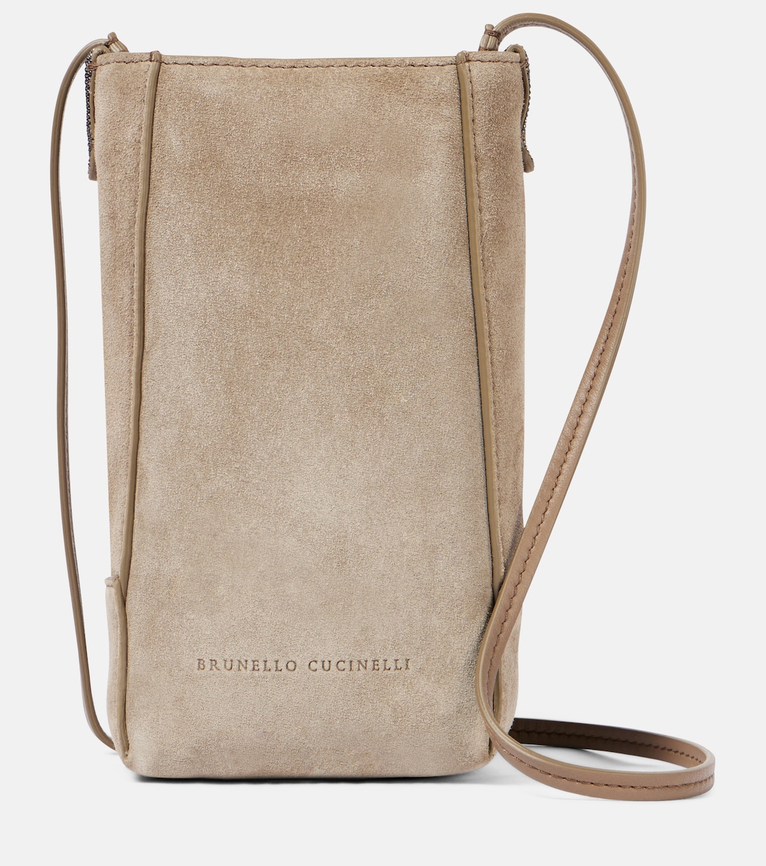 

Мини-сумка через плечо из замши Brunello Cucinelli, Ice