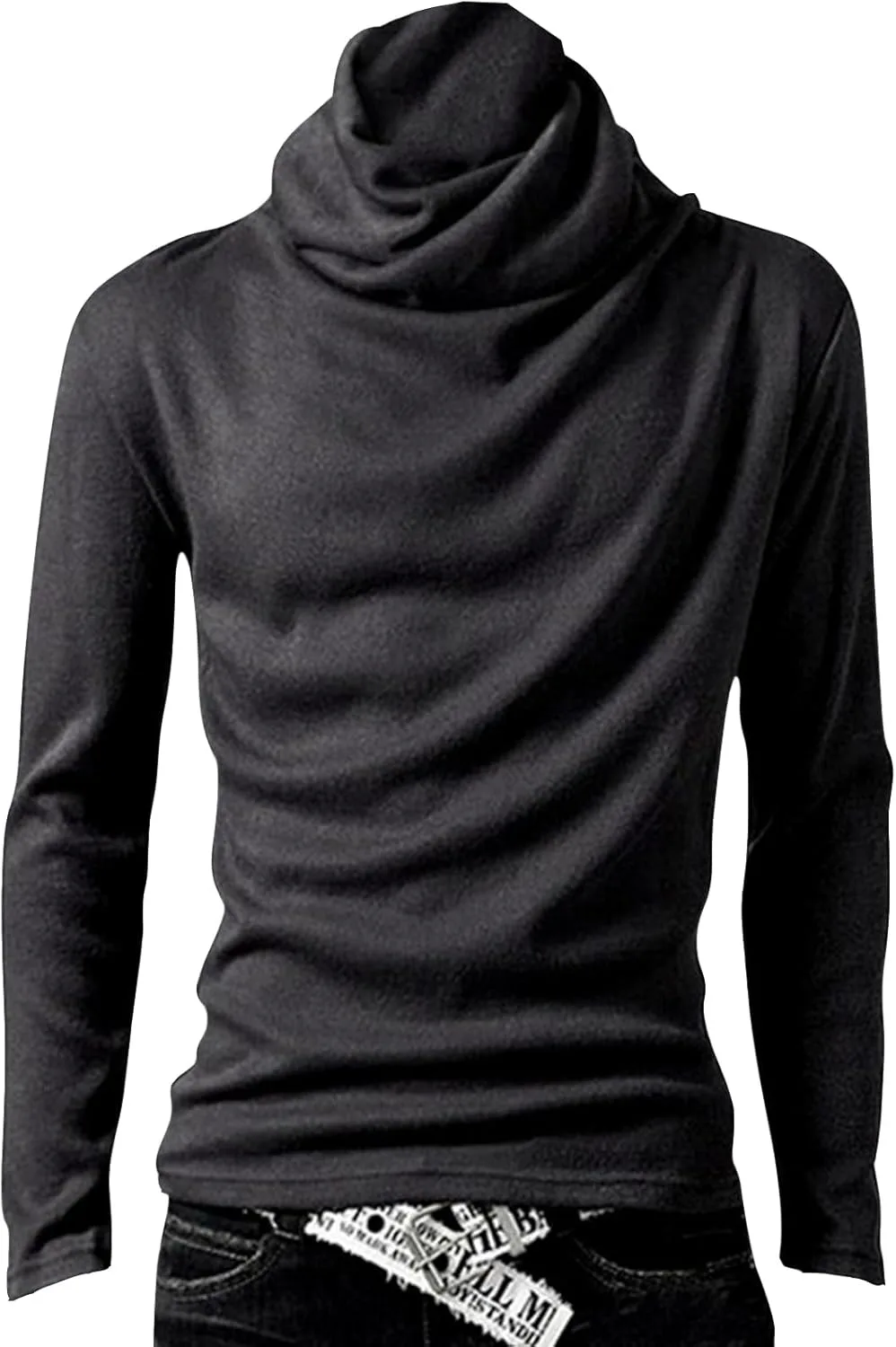 

Свитер с воротником-хомутом для мужчин, вязаный, длинный