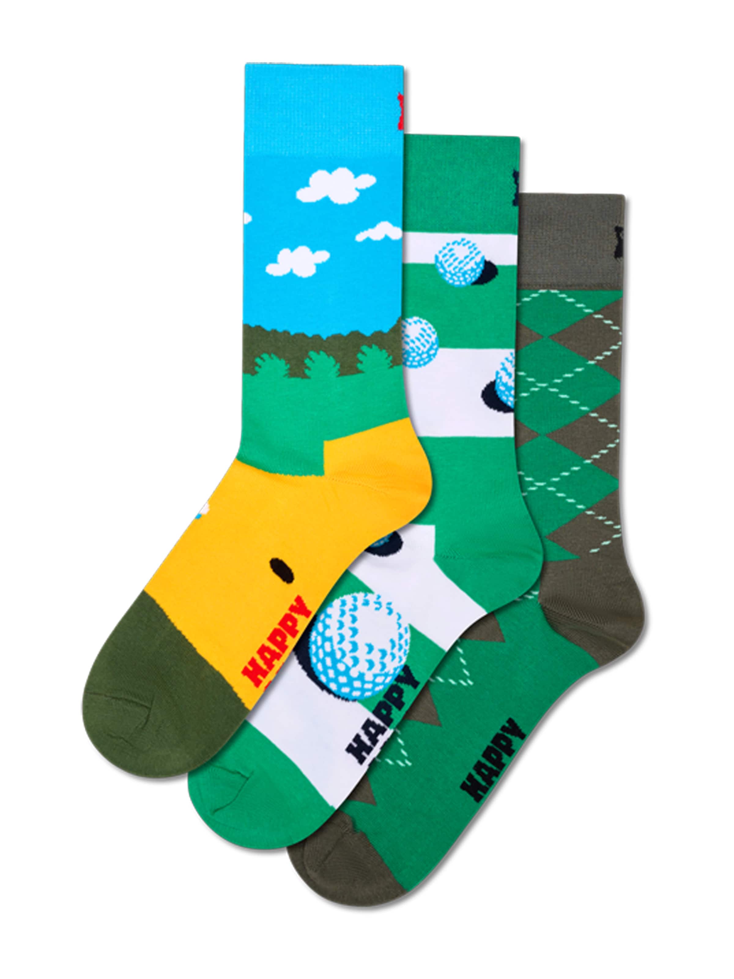 

Happy Socks Носки 'Golf' в зеленом цвете