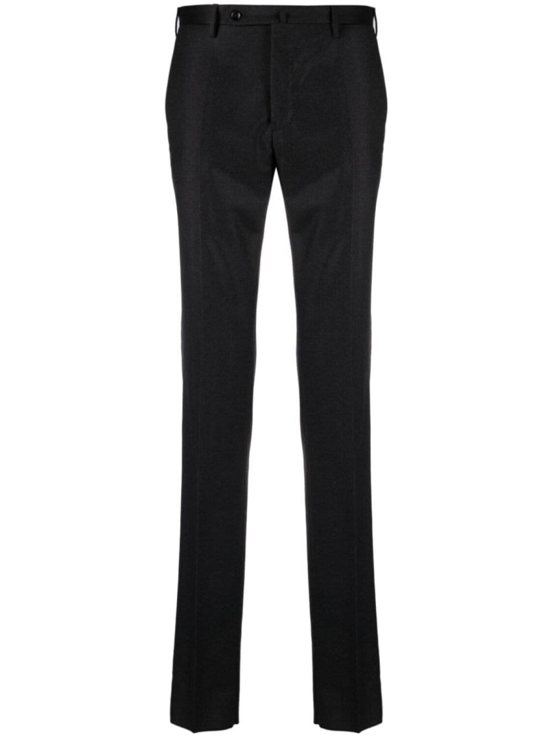 

Incotex pressed-crease virgin wool slim-cut trousers, черный