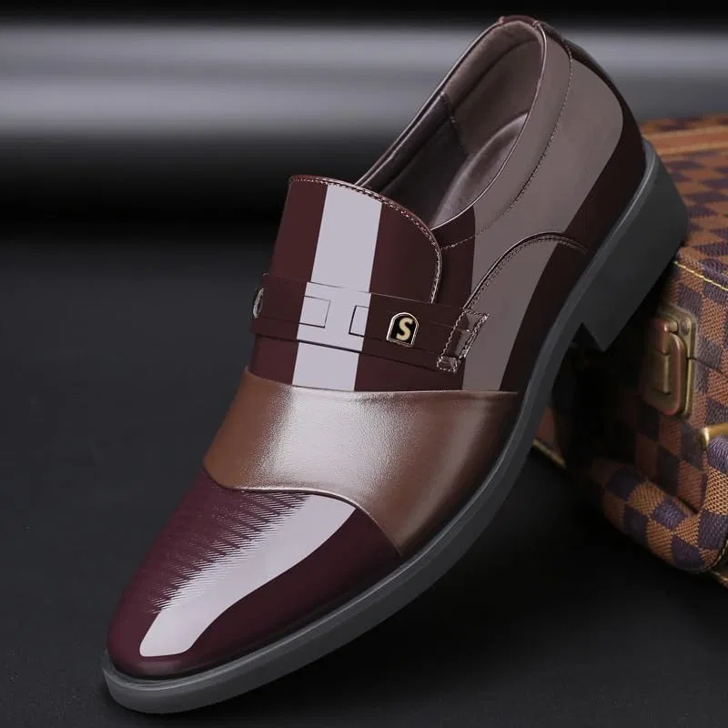 Лоферы кожаные Luxury Leather Men Shoes Brown UOPYNE — фото 2