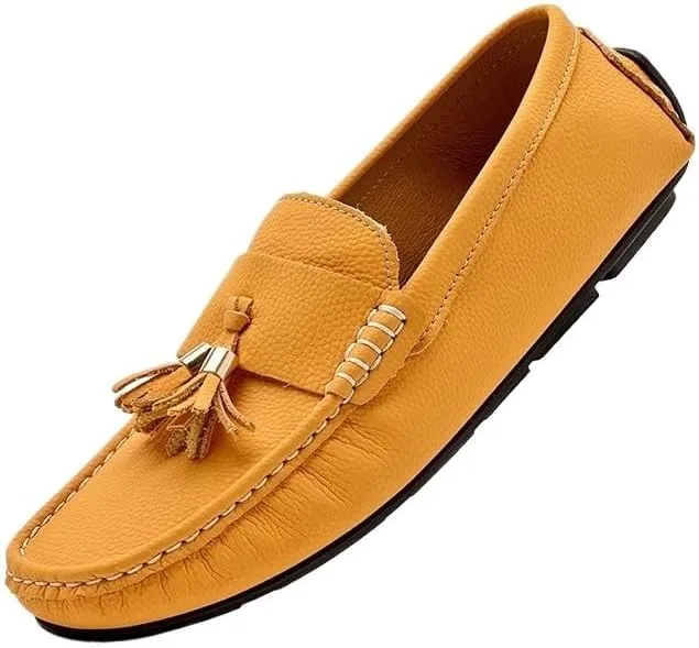 Лоферы мужские из PU кожи, модель Wedding Loafers, желтый UOPYNE