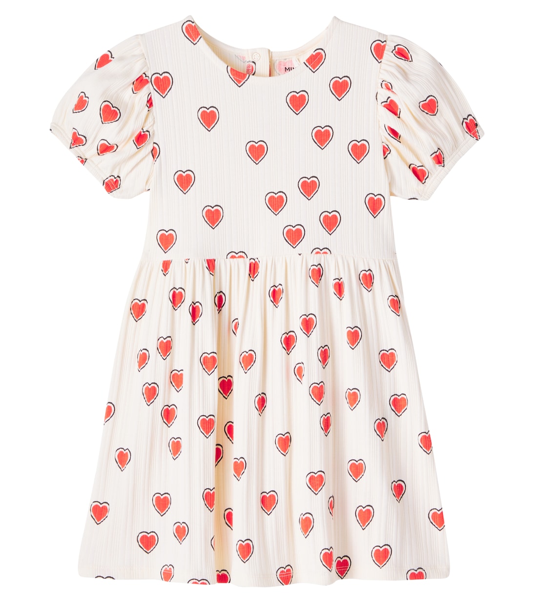 

Платье из ребристой хлопковой ткани Mini Rodini, Offwhite