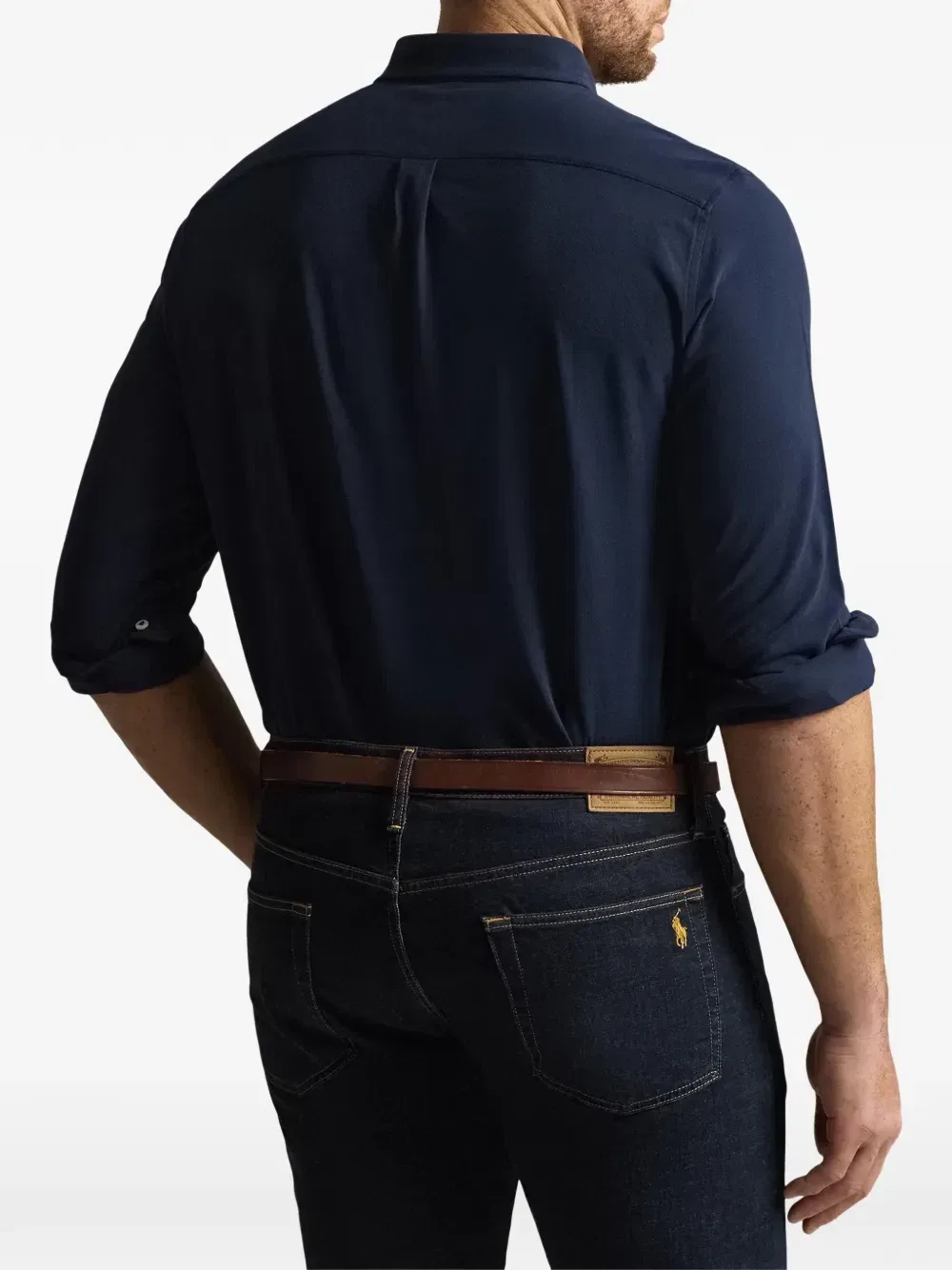 Легкая сетчатая рубашка с вышивкой POLO RALPH LAUREN, синий — фото 4