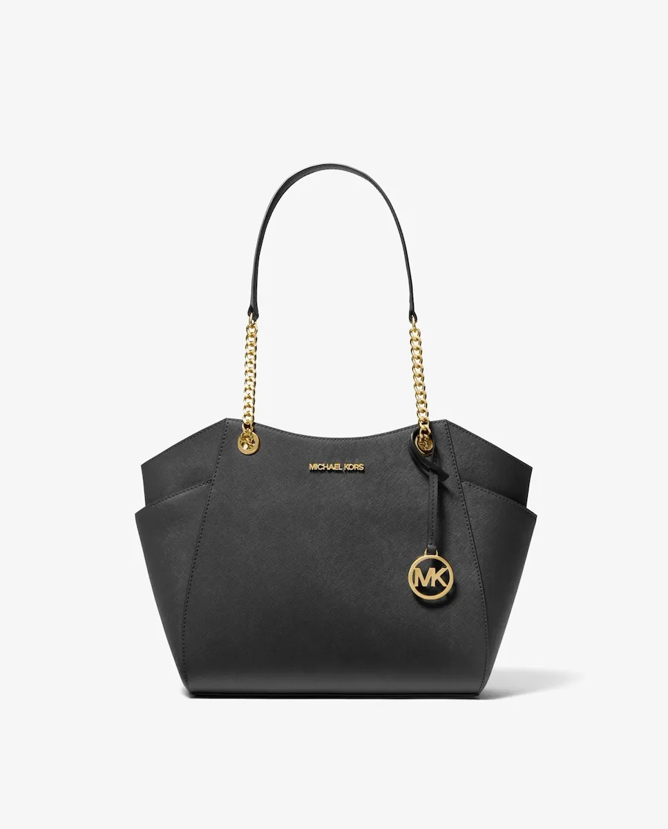 

Большая сумка-тоут Jet Set из сафьяновой кожи Michael Michael Kors, черный