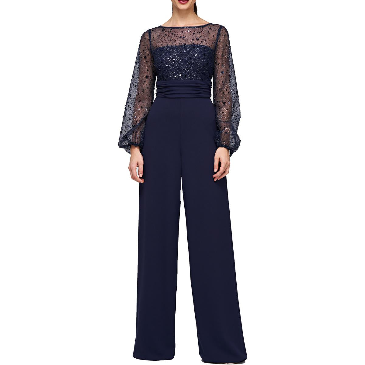 

Женский декорированный комбинезон Illusion JS Collections, цвет deep navy