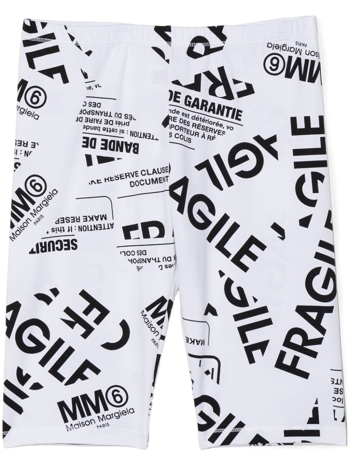

MM6 Maison Margiela Kids шорты с принтом Fragile, белый