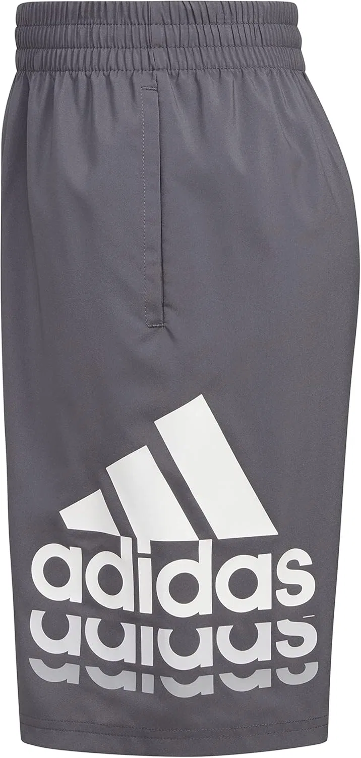 Детские спортивные шорты Adidas с эластичным поясом, модель Essential, Grey Five — фото 3