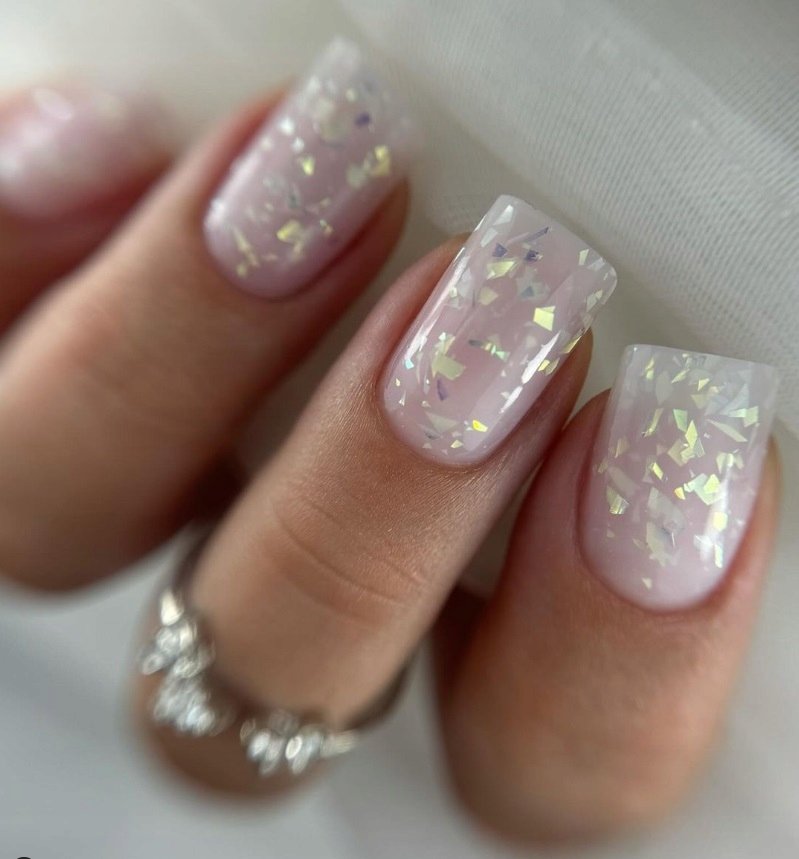 Excellent Pro Thixotropy Milky Storm Builder Gel Pieces of Foil 15 г Inna marka — фото 3