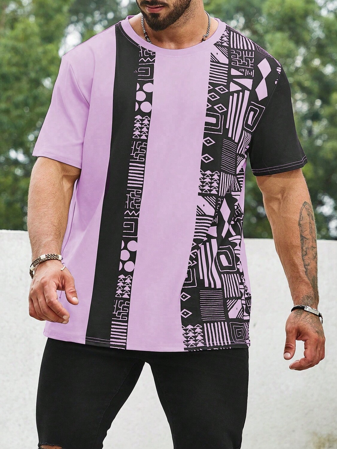 

Мужская футболка Manfinity Homme, выкройка, многоцветный