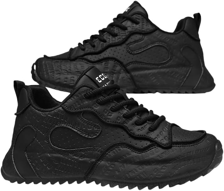 

Мужские повседневные модные кроссовки Clolinde больших размеров, весна 2025, однотонные, на шнуровке, низкие, черный