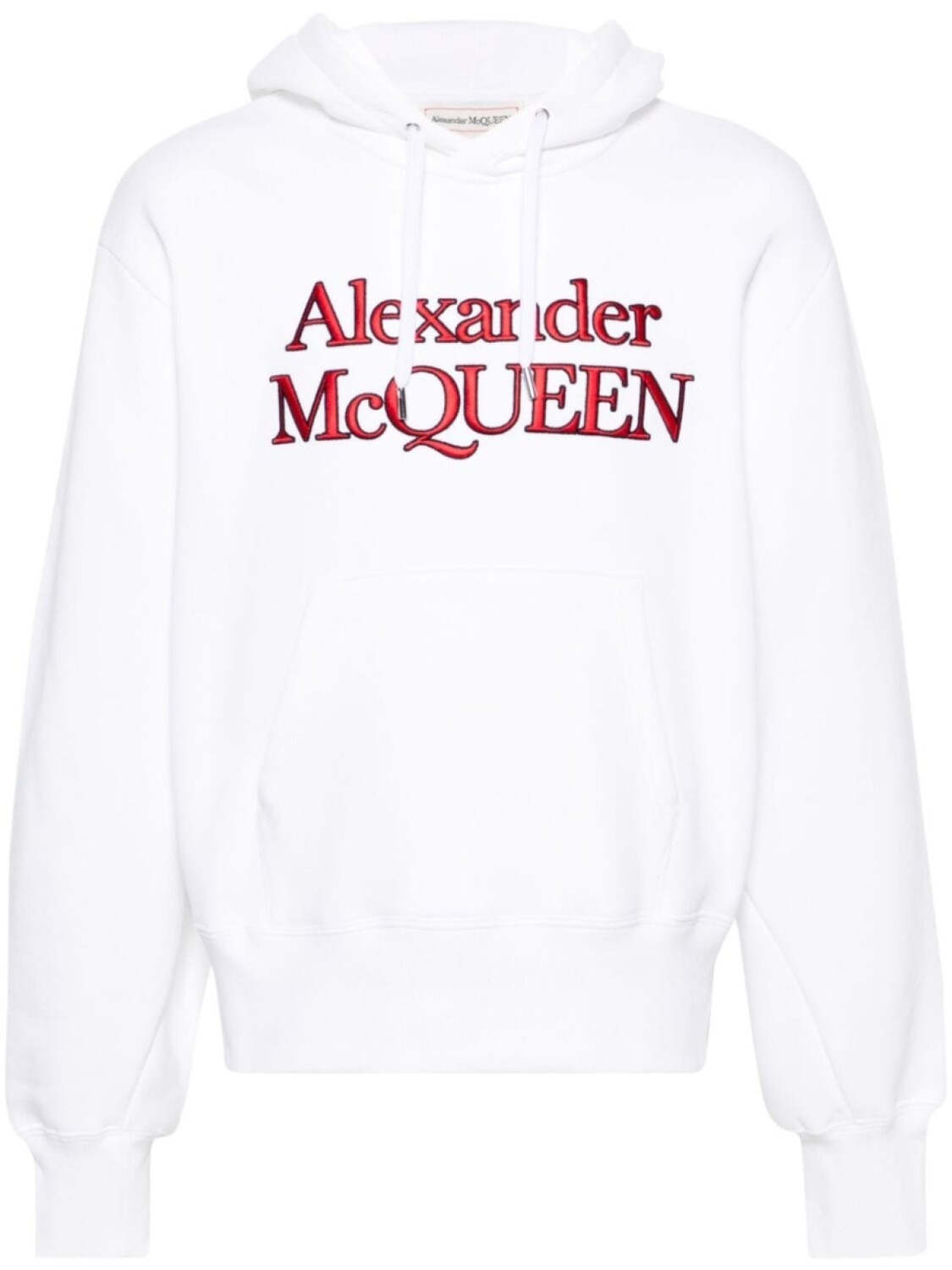 

Alexander McQueen хлопковая толстовка с капюшоном и вышитым логотипом, белый