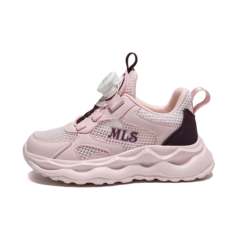 

Износостойкие, легкие, с амортизацией, противоскользящие, противоотскочные детские беговые кроссовки Mulinsen, 6028 розовый[breathable mesh]