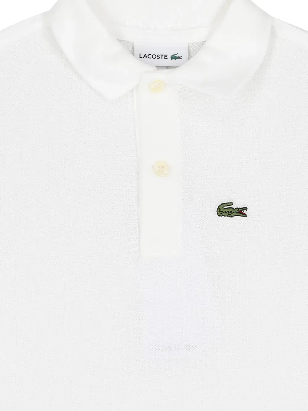 Рубашка-поло с пуговицами и имитацией крокодиловой кожи Lacoste, белый — фото 3