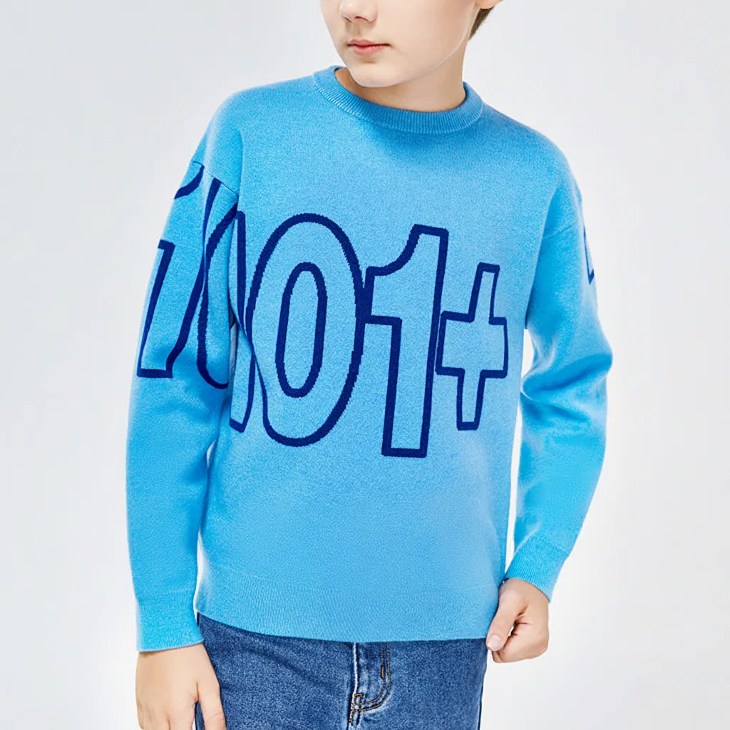 Свитер с круглым вырезом LEE KIDS Синий — фото 4