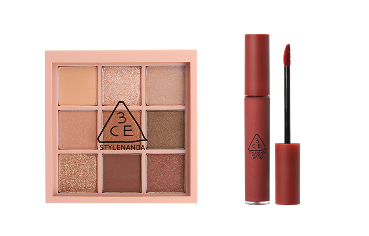 

Набор теней для век и жидкой помады из девяти секций легко растушевывается велюровый матовый комплект из двух предметов 3CE