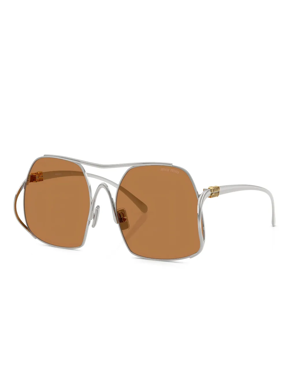 

Солнцезащитные очки в оправе «пилот» Miu Miu Eyewear, серебяный