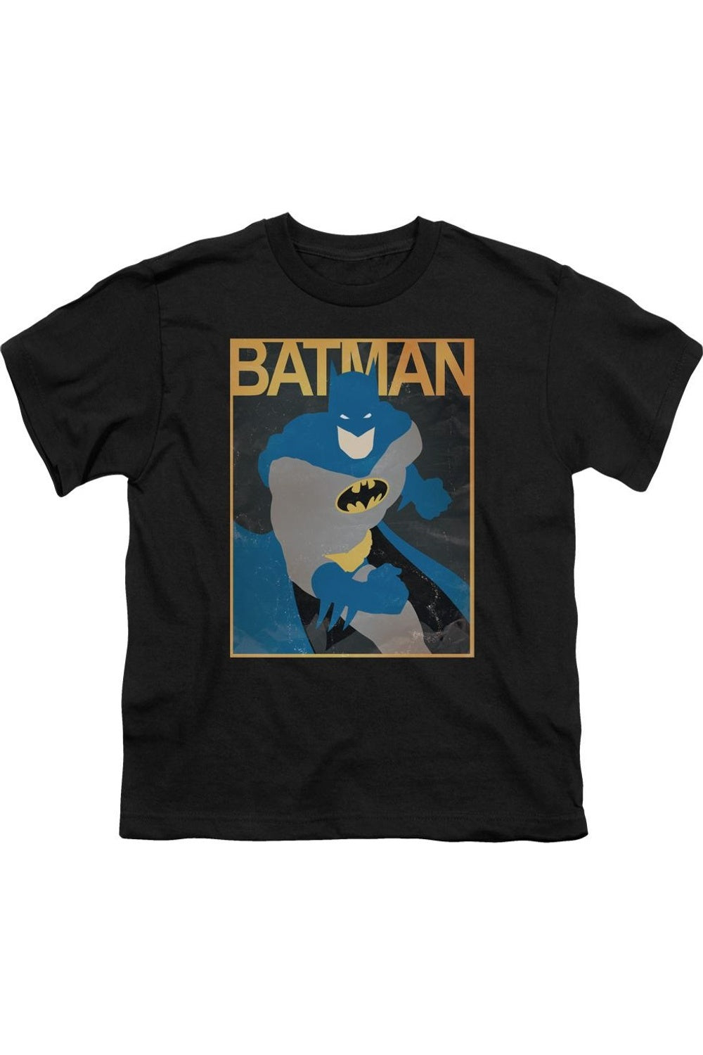 

Футболка с коротким рукавом для детей с простым постером Batman Gildan, черный