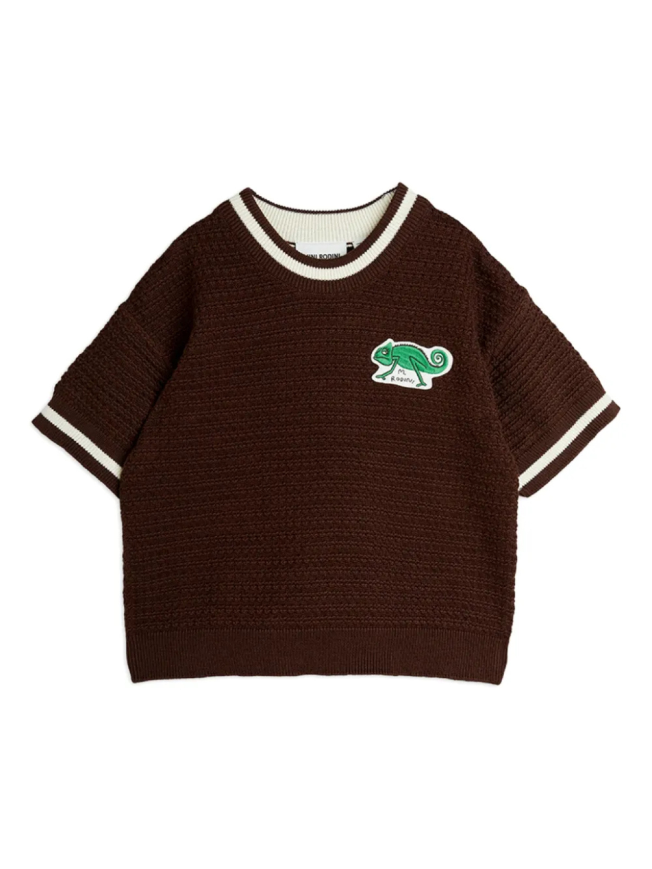

Футболка Mini Rodini с аппликацией-хамелеоном, коричневый