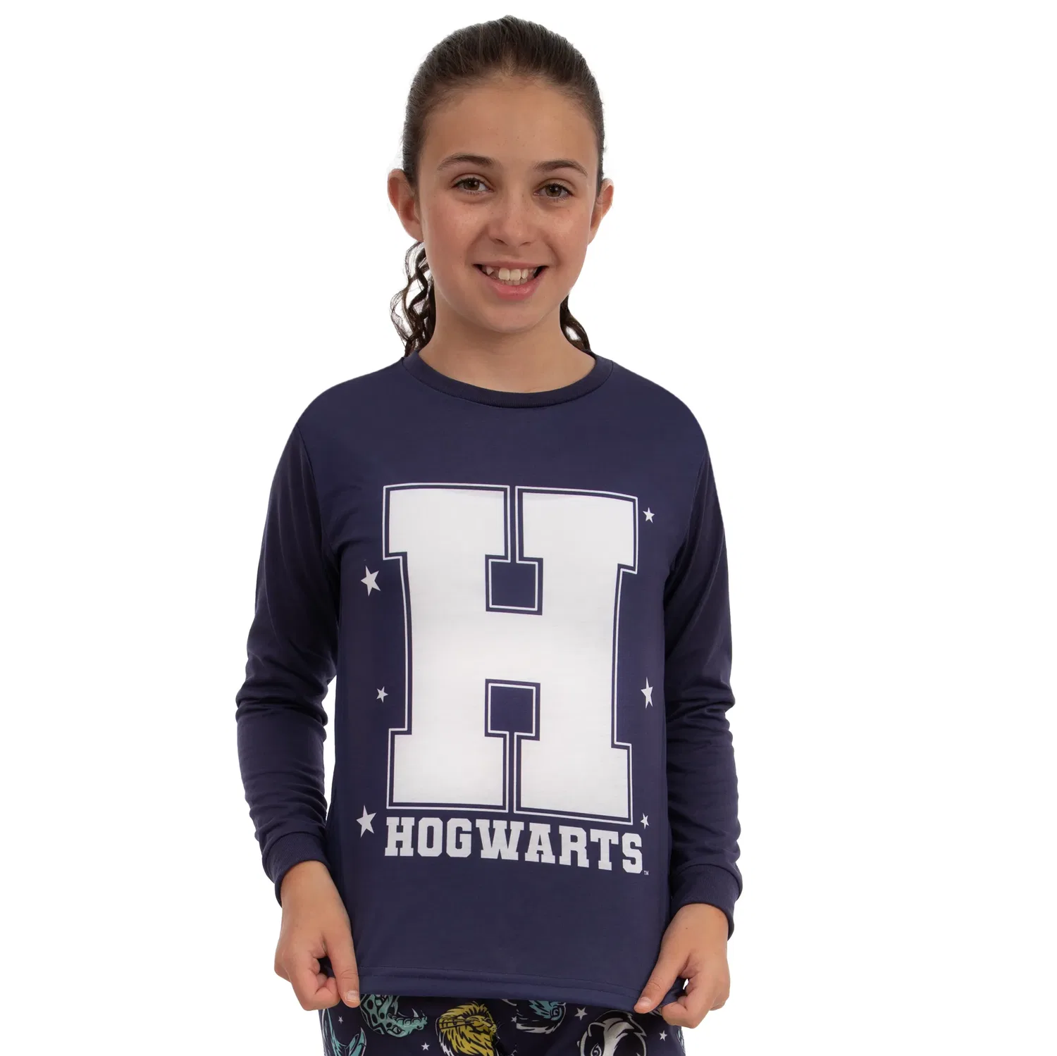 Пижама детская с символикой Хогвартса Harry Potter, синий — фото 3