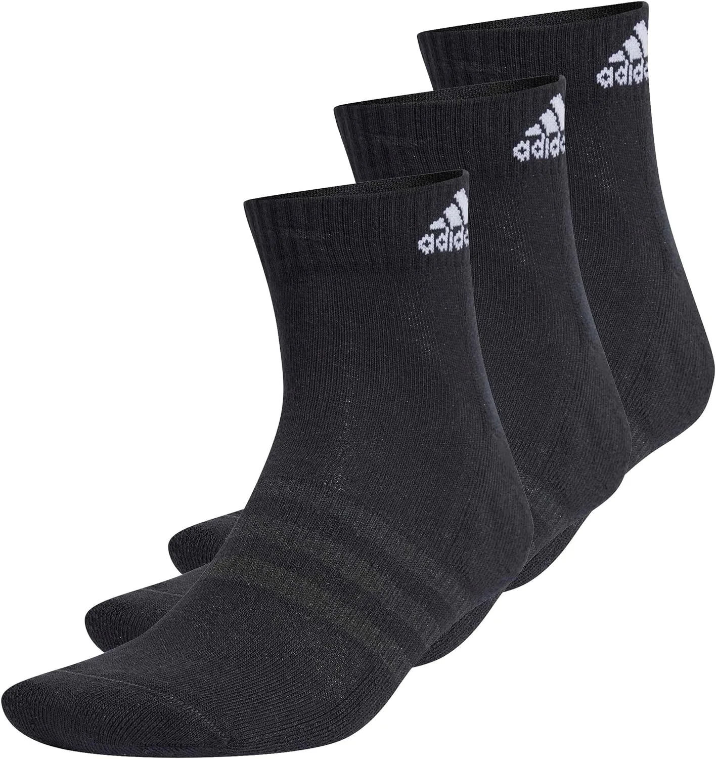 Унисекс спортивные носки Adidas для взрослых с амортизацией, 3 пары, черно-белый