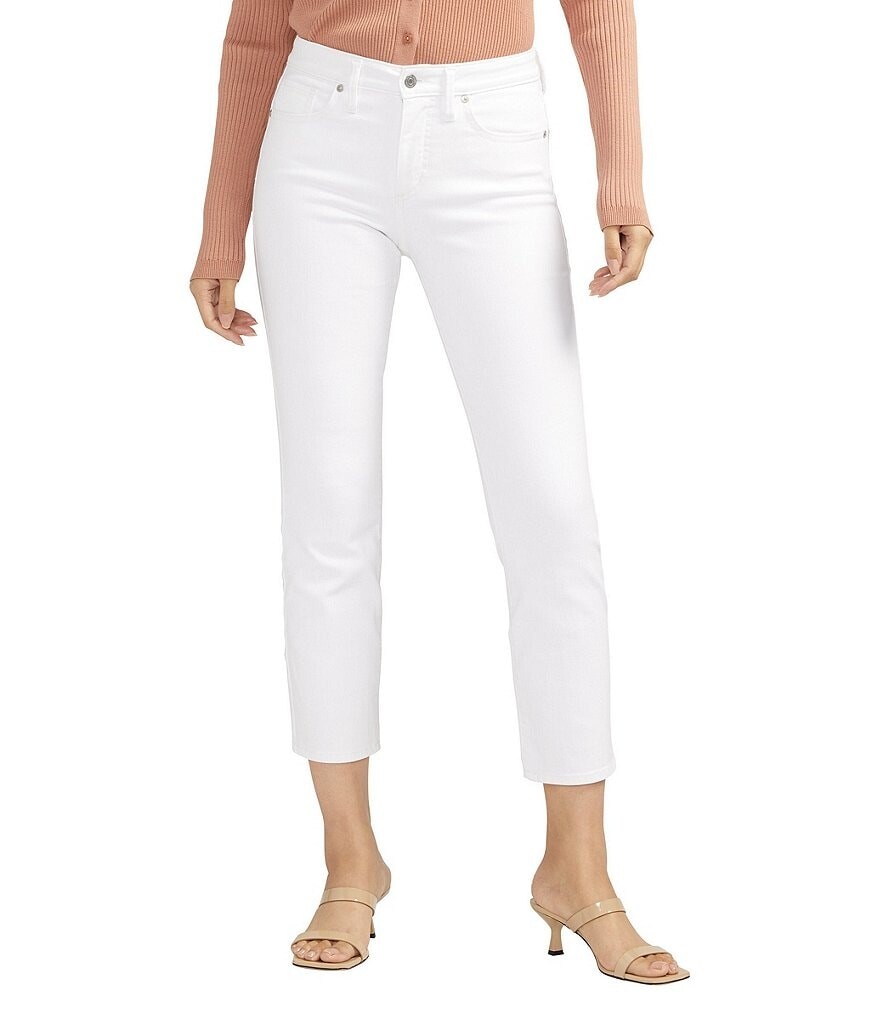 

Прямые джинсы до щиколотки с высокой посадкой Silver Jeans Co. Isbister, белый