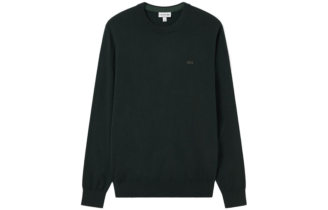 

Шерстяной джемпер с аппликацией логотипа Lacoste, темный зеленый