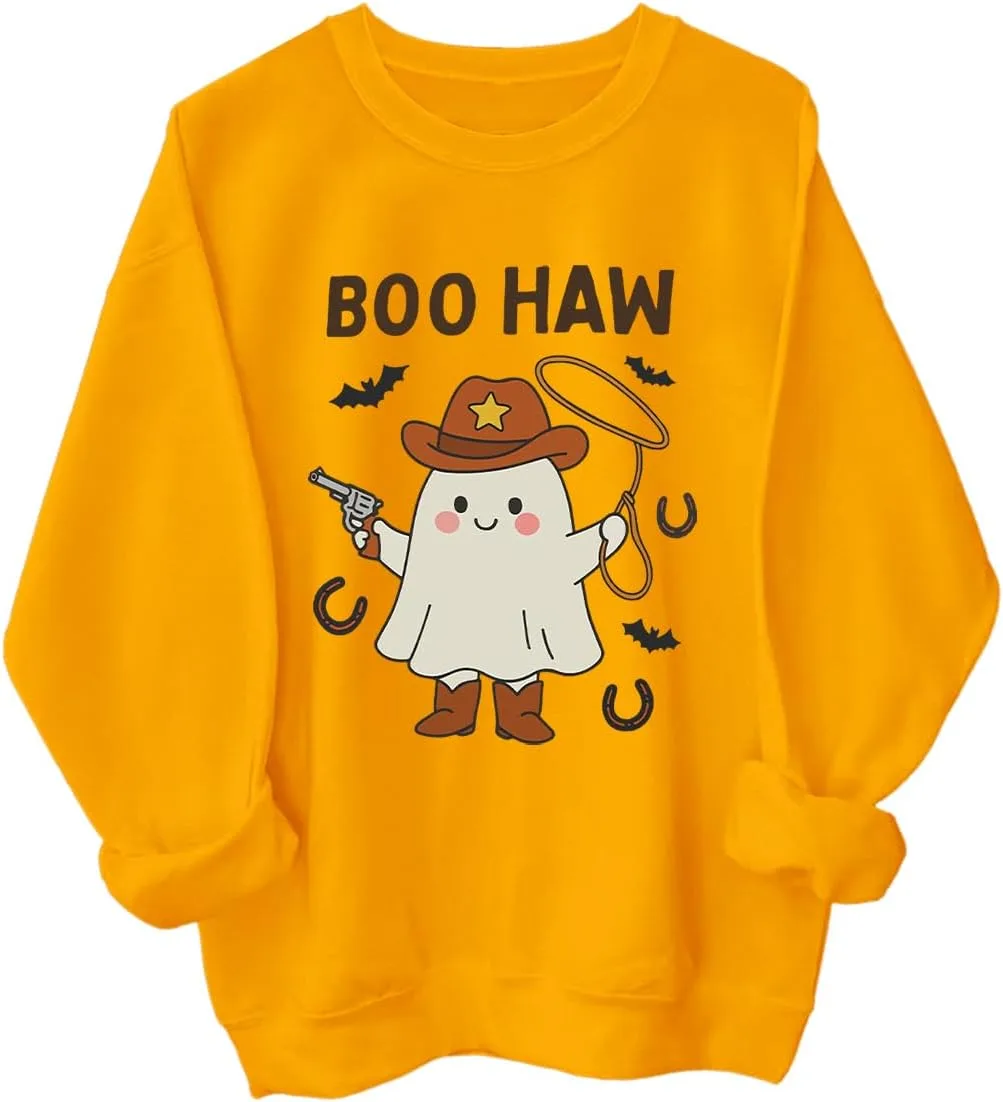 

Толстовка Boo Haw с длинными рукавами и капюшоном, тематика Western Halloween