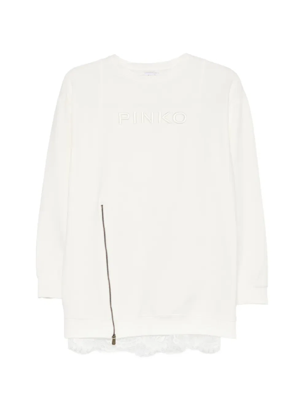 Платье с кружевной каймой Pinko Kids, белый