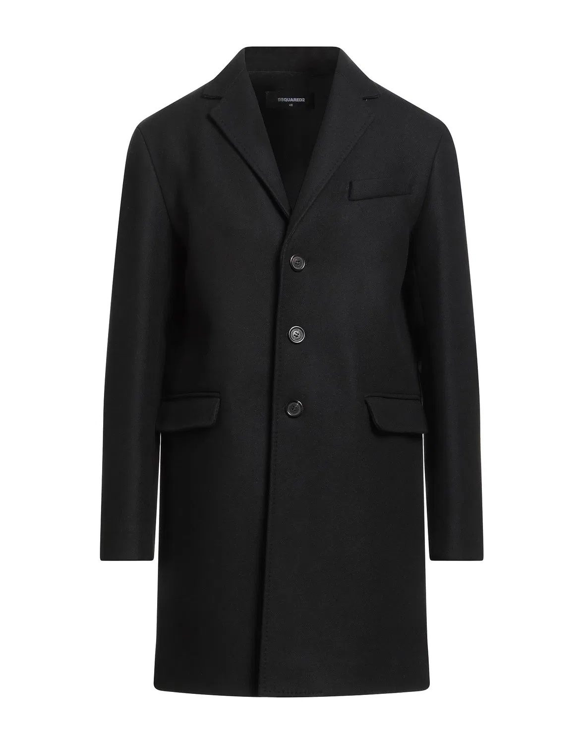 Пальто однобортное из фетра DSQUARED2 черное