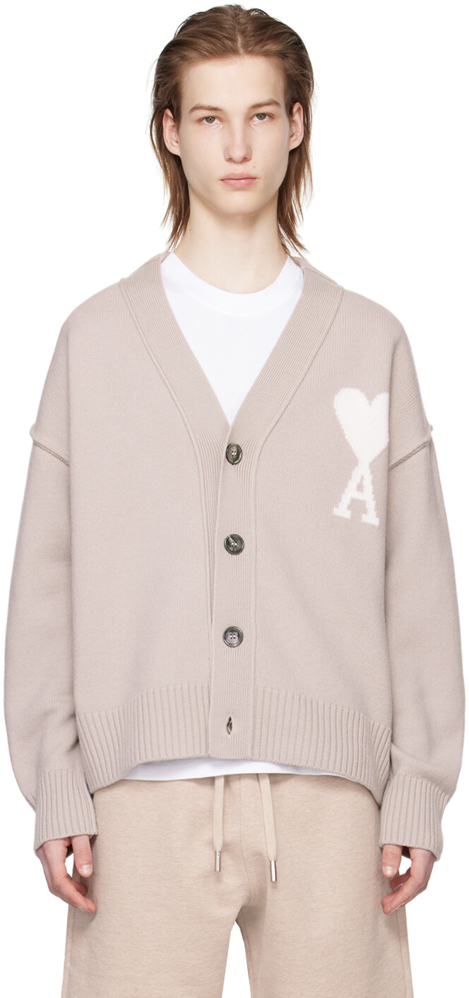 

Бежевый кардиган Ami de Cœur Ami Paris, цвет Beige/Off white