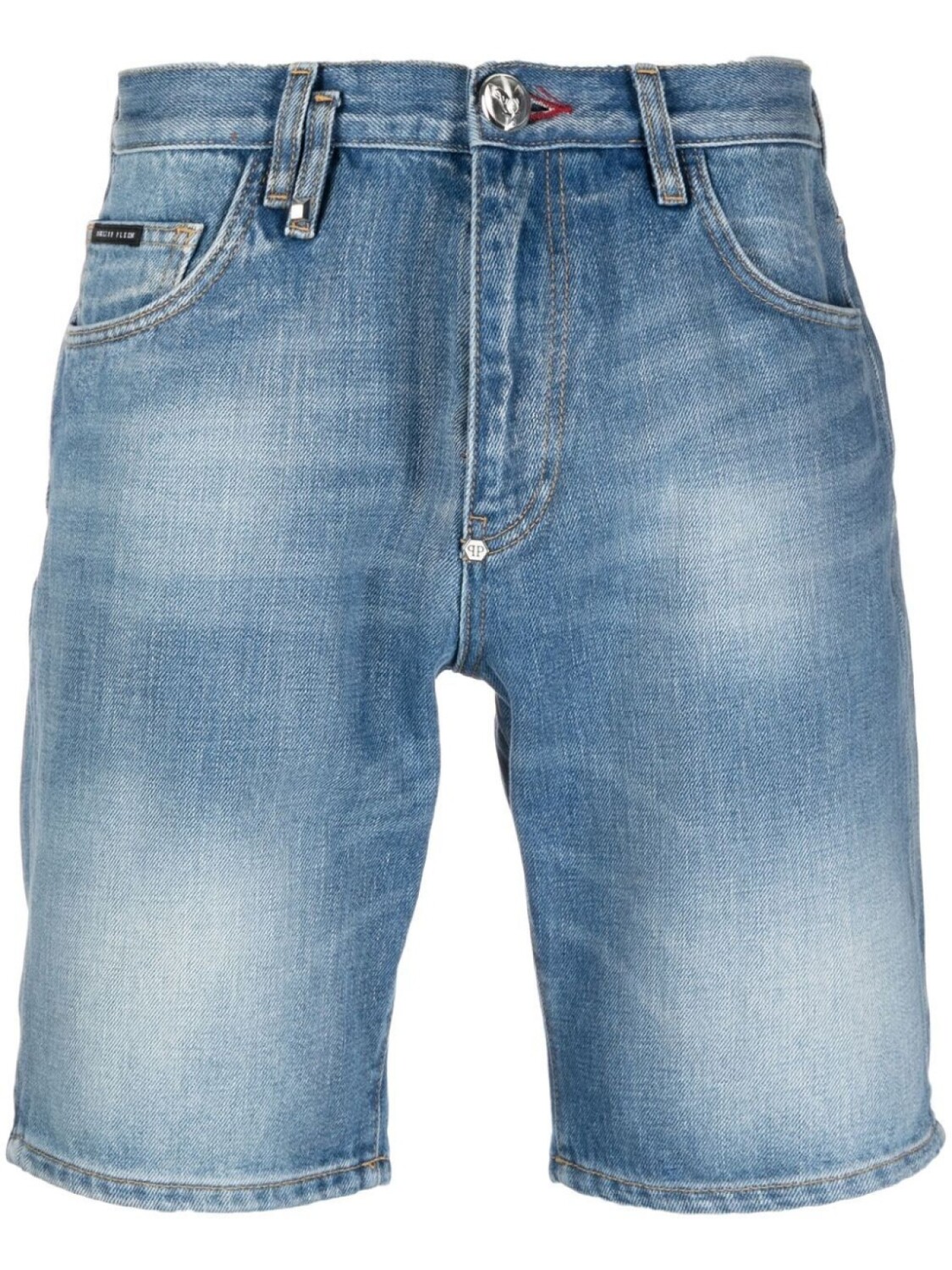 

Philipp Plein washed denim shorts, синий