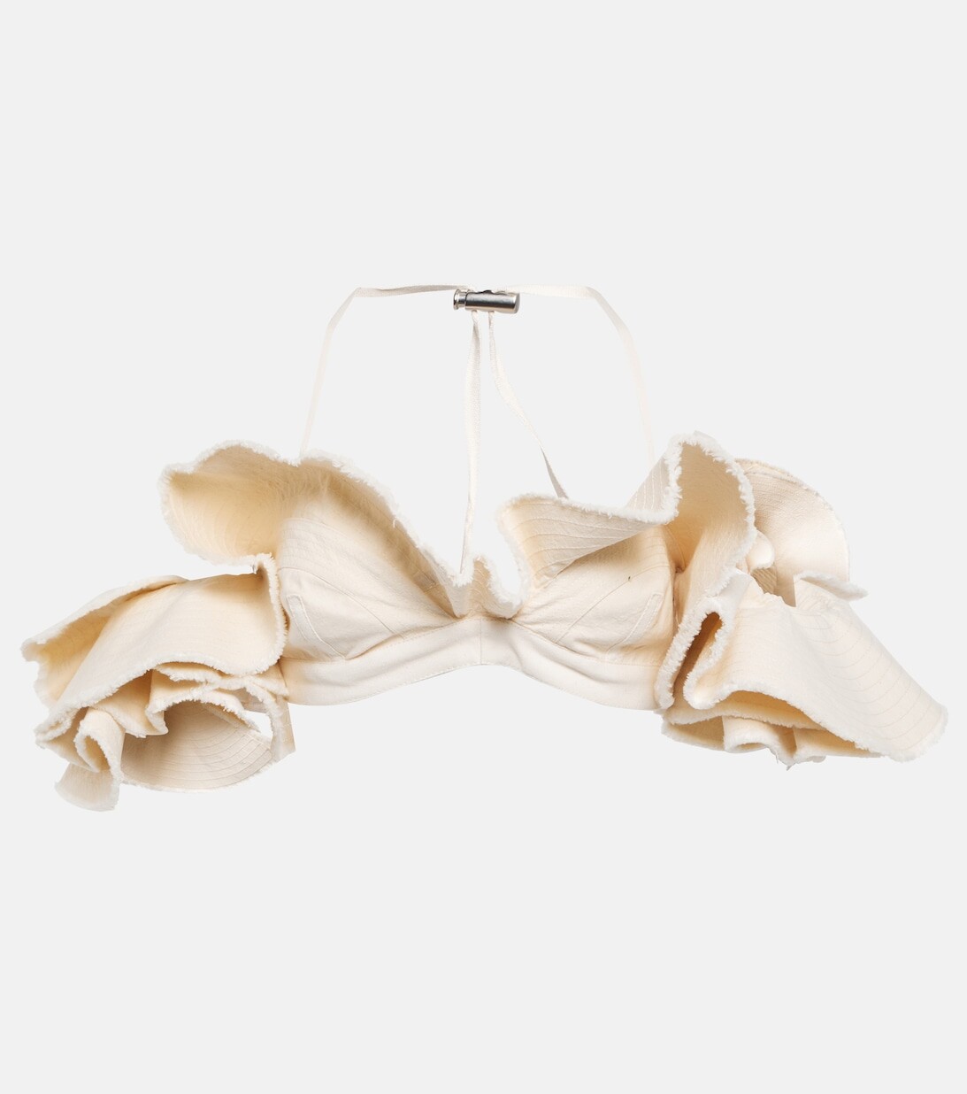 

Укороченный топ из хлопка La Brassière Artichaut JACQUEMUS, белый
