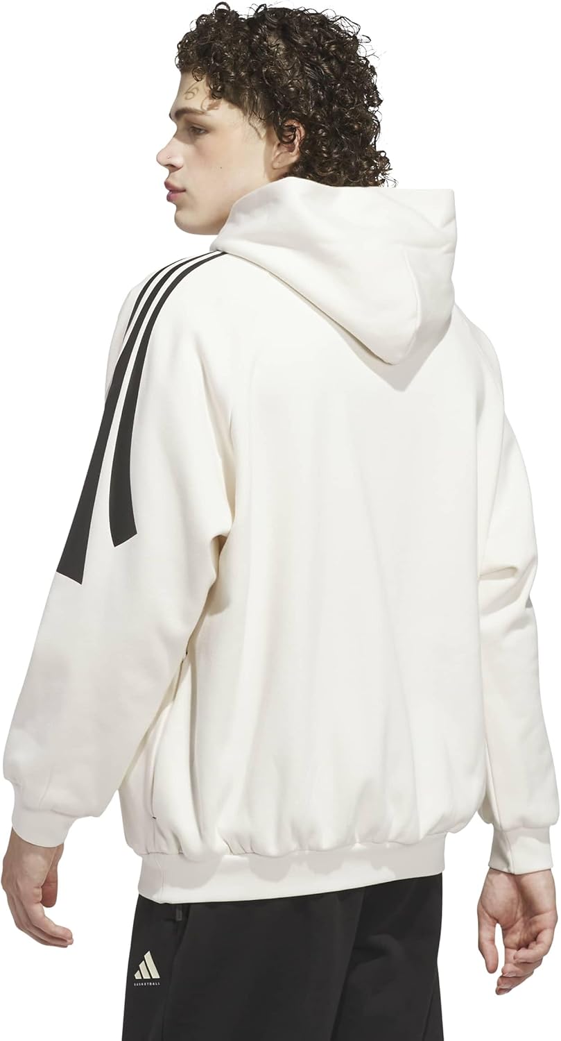 Худи adidas ADI Baseball 3-Stripes, мужская, размер L9772, белый — фото 2