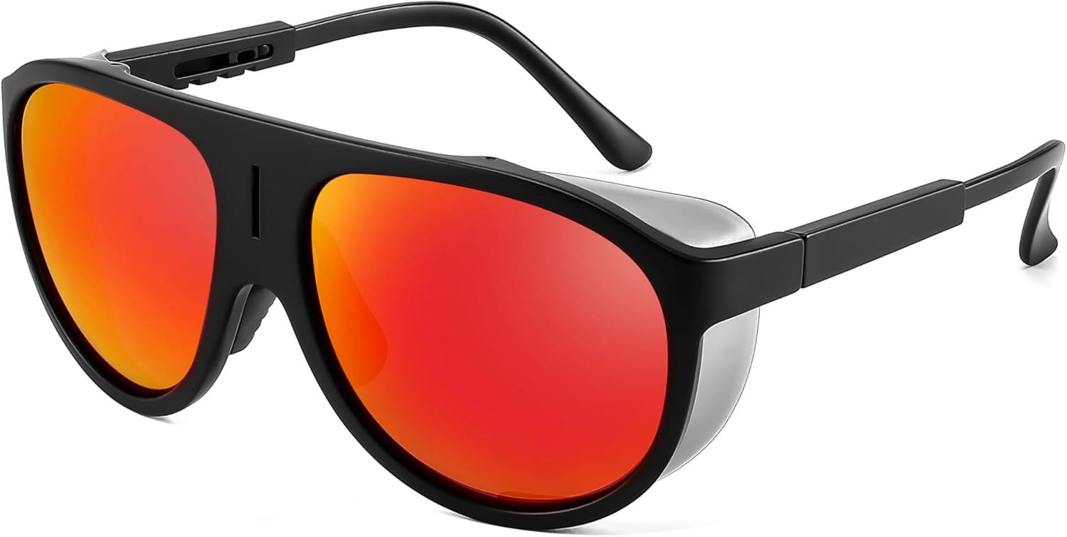 

Солнцезащитные очки-авиаторы FEISEDY для мужчин и женщин, поляризованные, винтажные, увеличенного размера, овальной формы, для взрослых, защита от УФ-излучения UV400, B2811, 004 - Black Red