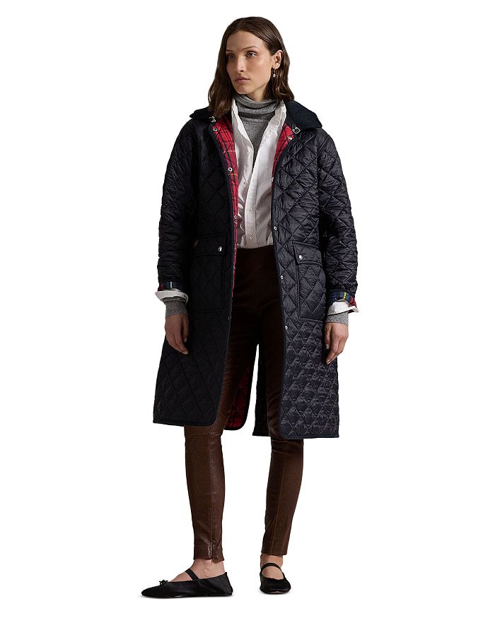 

Двустороннее стеганое пальто Lauren Ralph Lauren в стиле амбар, черный
