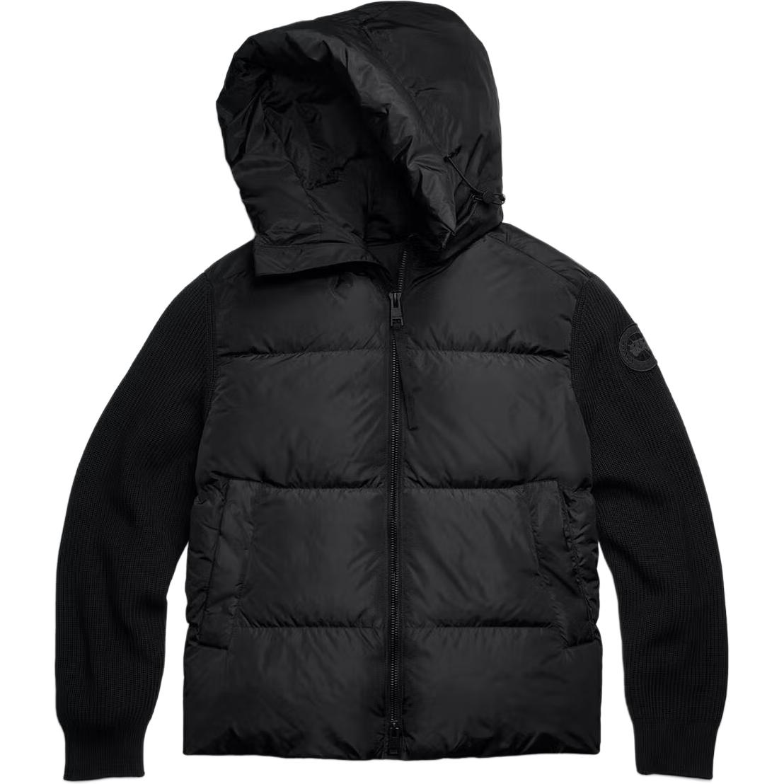 Вязаная куртка с капюшоном и рукавами Canada Goose, черный