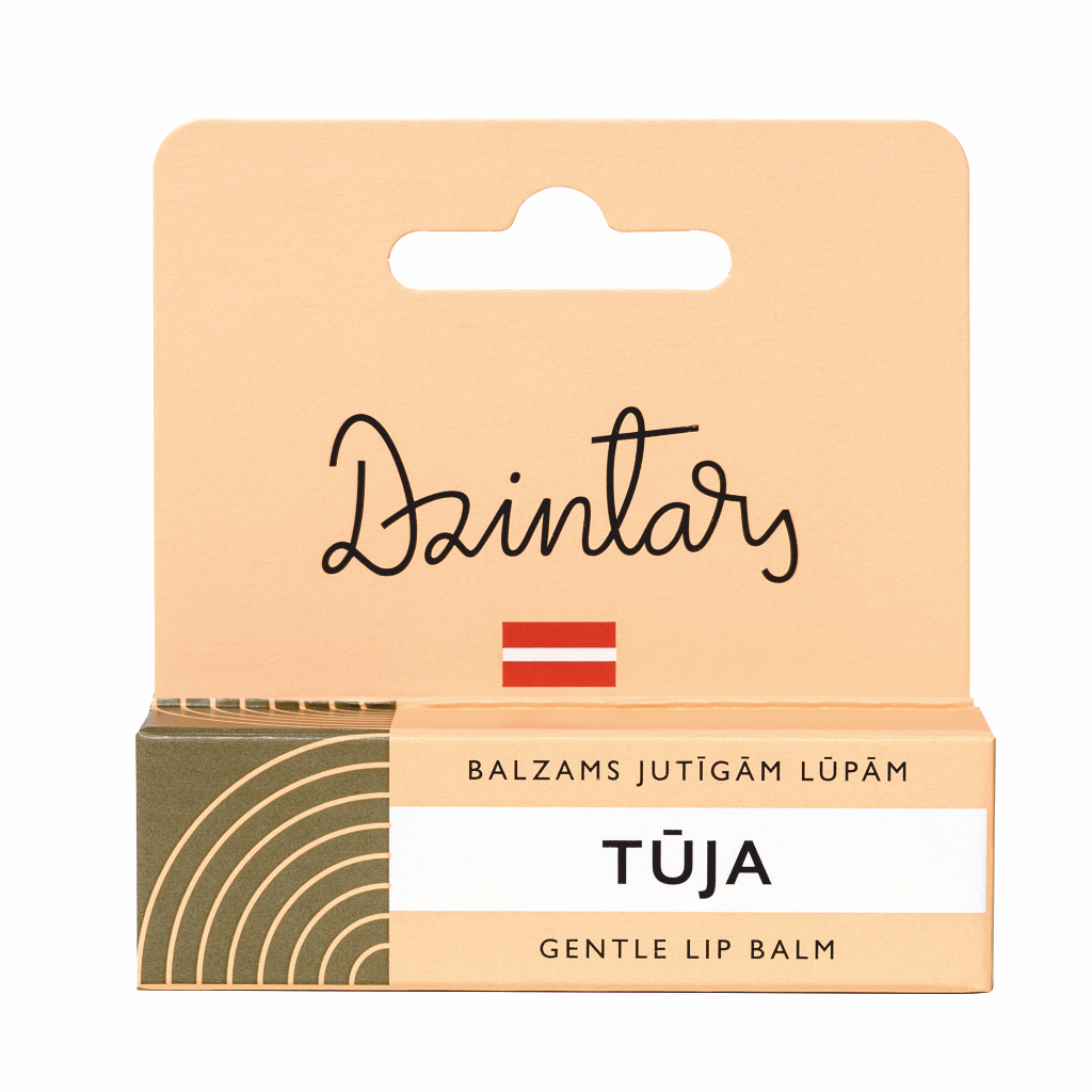 

Чувствительный бальзам для губ gentle lip balm tūja Dzintars, вес 4 гр.