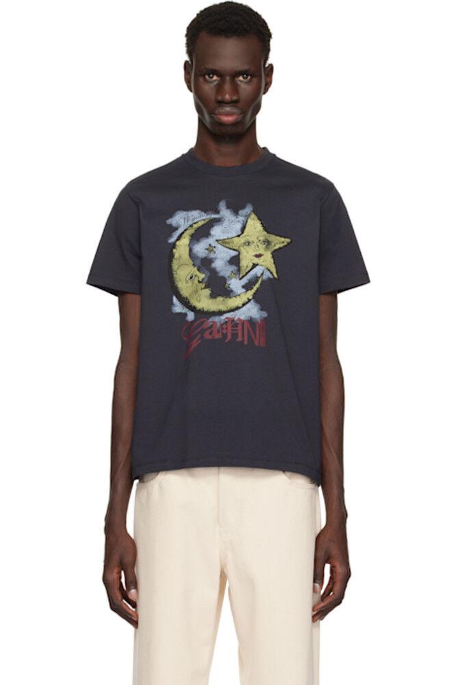 

Черная футболка Basic Jersey Moonlight Relaxed GANNI